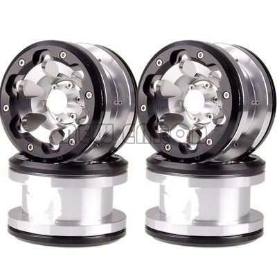 qualidade  1:10 RC Model Car 4P 2.2" 6 Holes Beadlock Wheels Aluminum Rims Hub For Axial Yeti / Emerging RC 90056 90053 90045 90031 Crawler fábrica